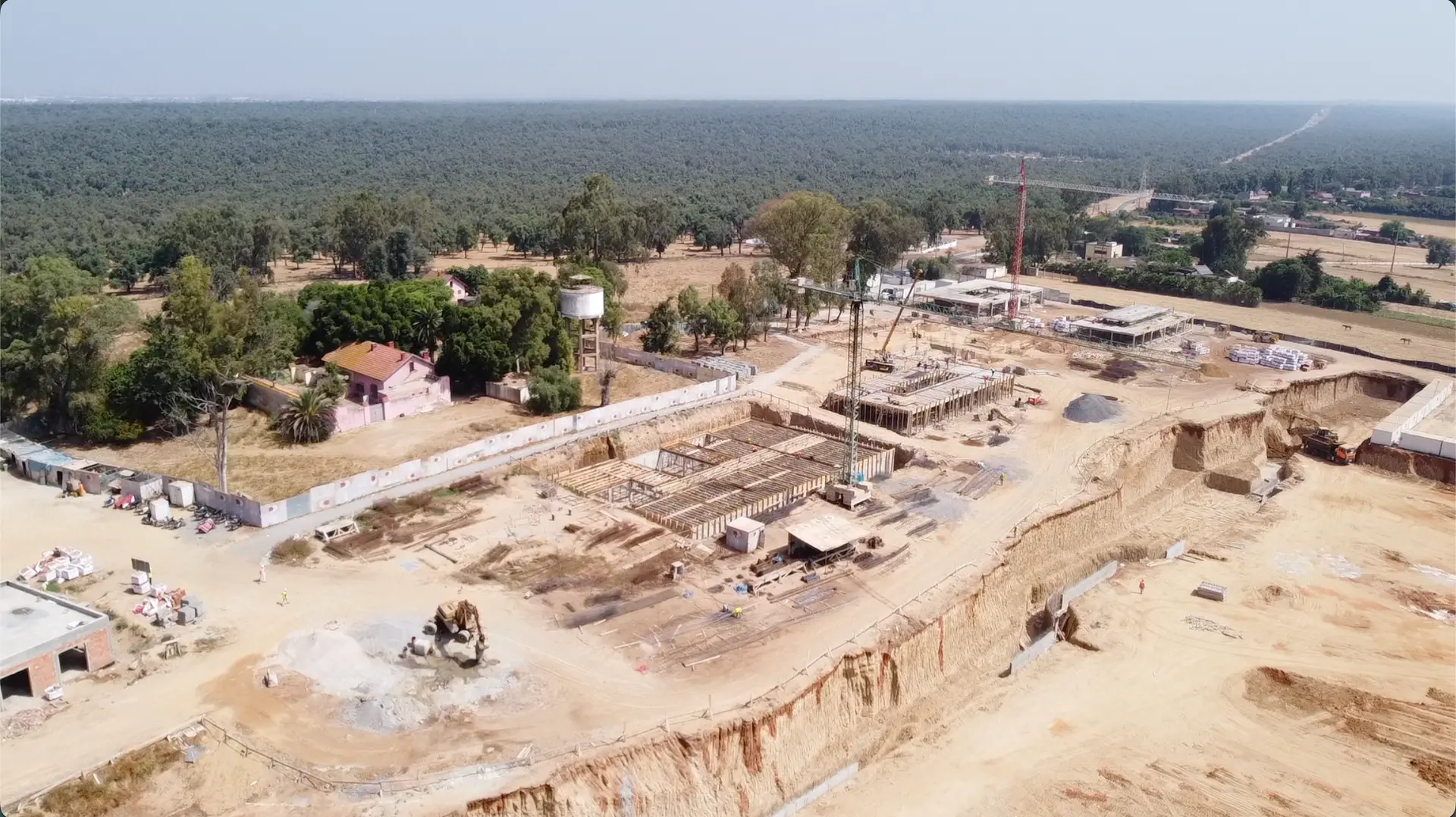 Vue d'ensemble de l'emprise en lisière de la Maâmora